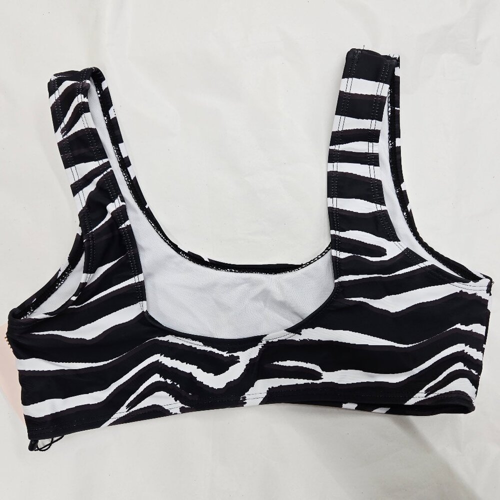 NEW ASOS Missguided Mix & Match Scoop Neck Bikini Top Zebra Print SZ 8 MSRP $20 - Picture 5 of 8